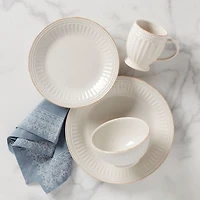 French Perle Groove 4 Piece Place Setting