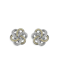Sterling Silver & 18K Yellow Gold Love Knot Stud Earrings