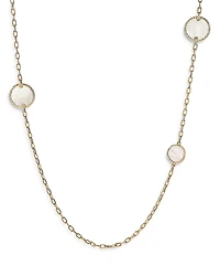 David Yurman 18K Yellow Gold Dy Elements Station Necklace with Black Onyx & Mother of Pearl, 36
