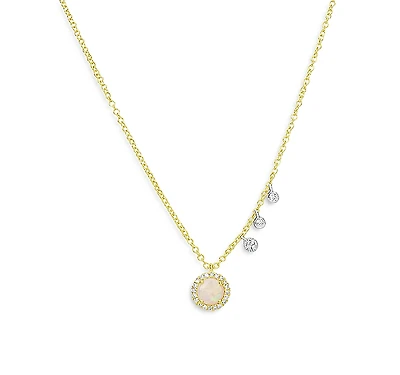 Meira T 14K Yellow & White Gold Diamond & Opal Necklace, 18