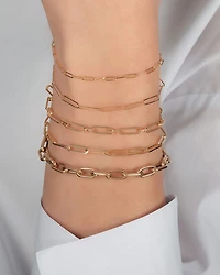 14K Yellow Gold Extra Large Paper Clip Chain Bracelet