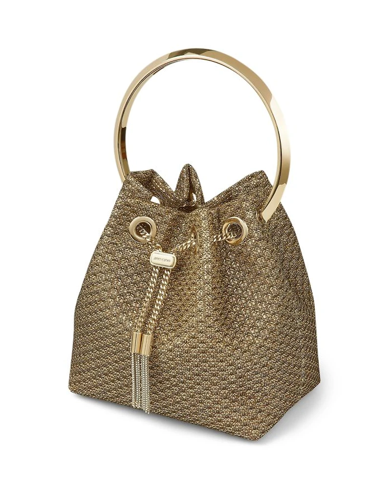 Bon Ring Handle Metallic Bucket Bag