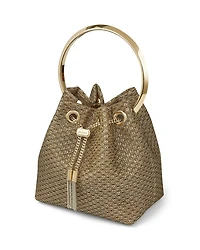 Bon Ring Handle Metallic Bucket Bag