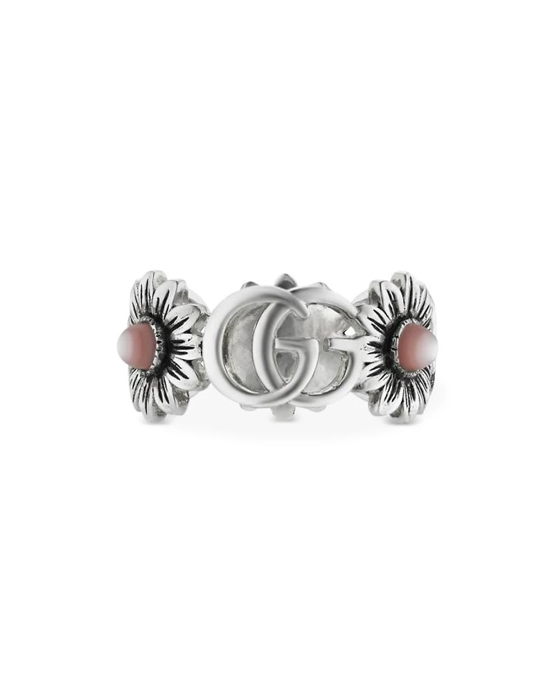 Sterling Silver GG Marmont Mother-of-Pearl Ring
