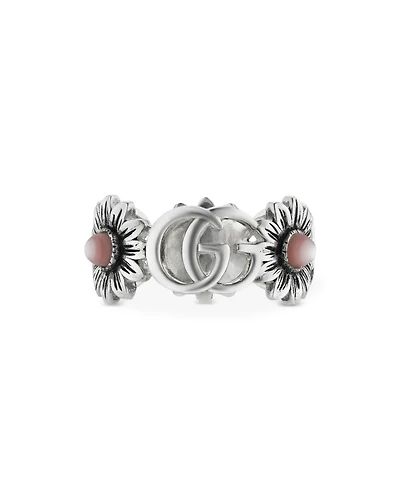 Sterling Silver GG Marmont Mother-of-Pearl Ring