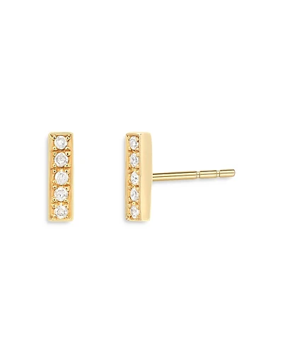 Zoe Lev 14K Yellow Gold Diamond Bar Stud Earrings