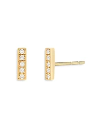 Zoe Lev 14K Yellow Gold Diamond Bar Stud Earrings