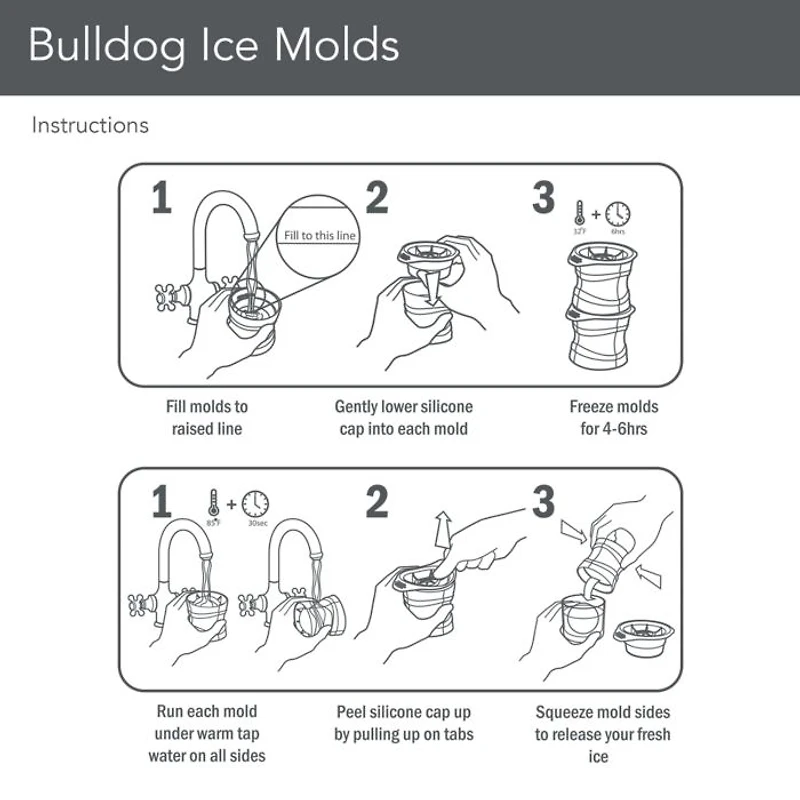 3D Novelty Ice Molds Bulldog, Set of 2