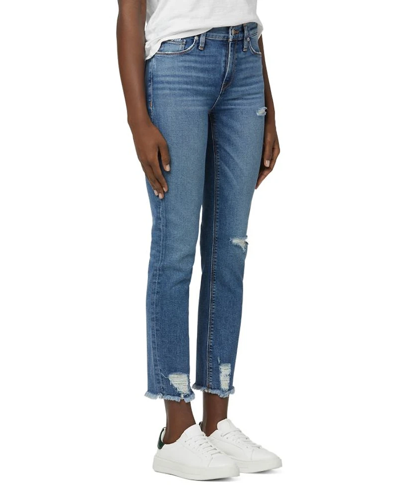 Nico Mid Rise Ankle Straight Jeans Seaglass