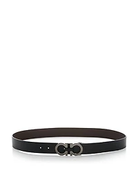 Men's Double Gancini Buckle Reversible Leather Belt