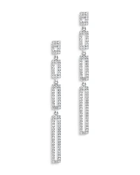 Diamond Link Drop Earrings in 14K White Gold, 0.33 tcw