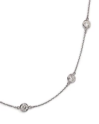 Diamond Station Necklace in 14K White Gold, 2.60 tcw