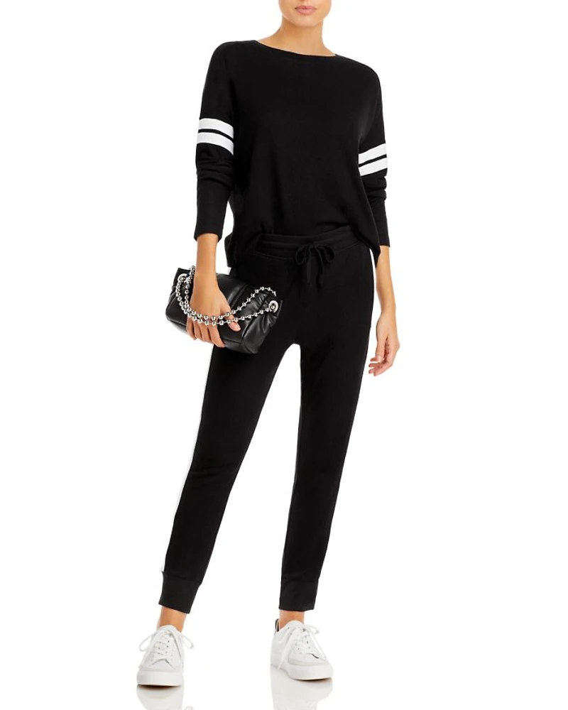 Stripe Sleeve Knit Sweatshirt - Exclusive