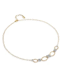 Marco Bicego 18K White & Yellow Gold Marrakech Onde Diamond Flower Collar Necklace. 16.5
