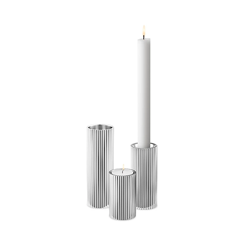 Georg Jensen Bernadotte Tealight & Candleholder, Set of 3