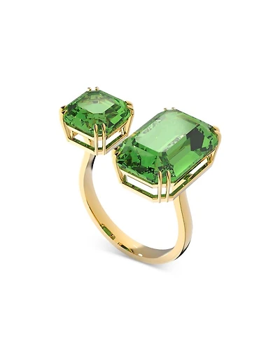 Millenia Green Octagon Crystal Cocktail Ring