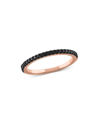 Black Diamond Stacking Band in 14K Rose Gold, 0.20 tcw