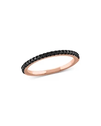 Black Diamond Stacking Band in 14K Rose Gold, 0.20 tcw