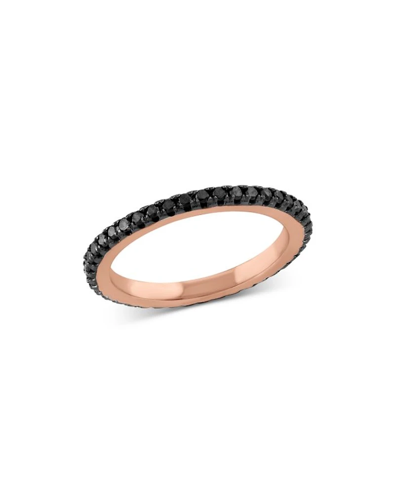 Black Diamond Eternity Band in 14K Rose Gold, 0.30 tcw