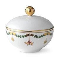 Royal Copenhagen Star Fluted Christmas Sugar Bowl with Lid