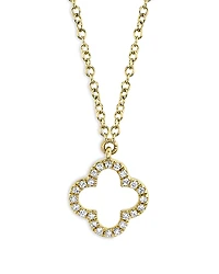 Moon & Meadow 14K Yellow Gold Diamond Clover Pendant Necklace, 18 - Exclusive