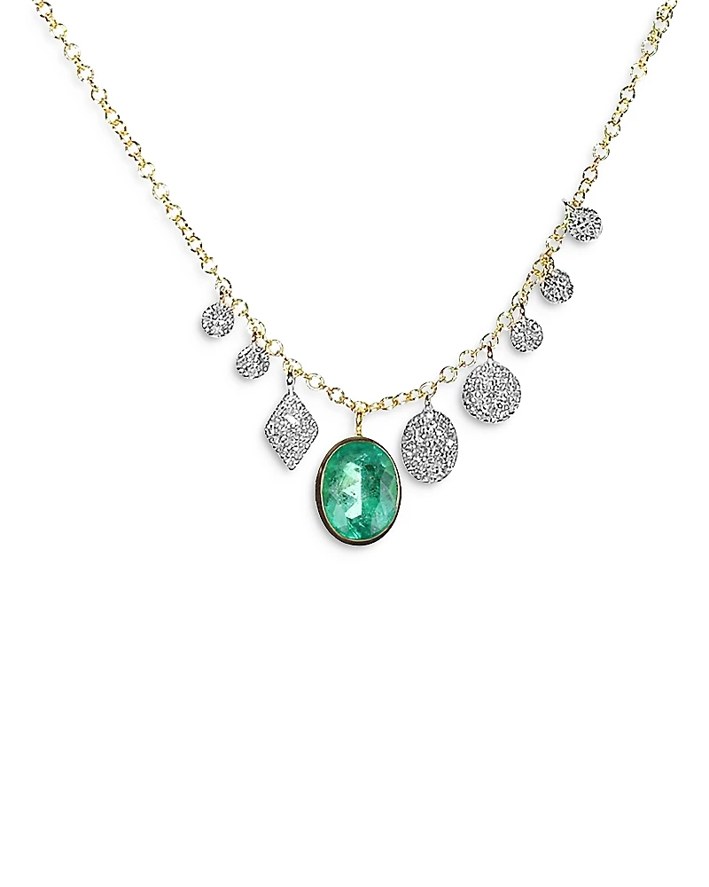 Meira T 14K Yellow Gold Emerald & Diamond Pendant Necklace, 18