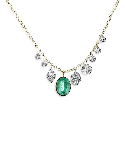 Meira T 14K Yellow Gold Emerald & Diamond Pendant Necklace, 18