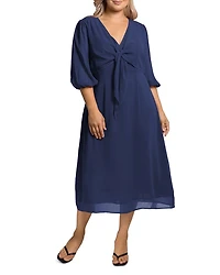 Kenna Tie Front Midi Dress