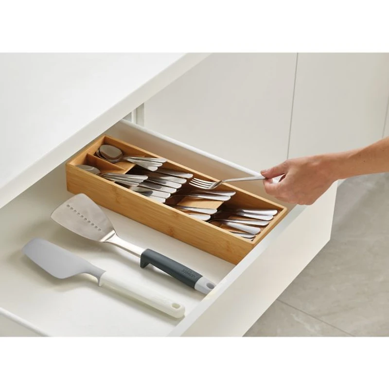 DrawerStore™ Bamboo Compact Cutlery Organizer