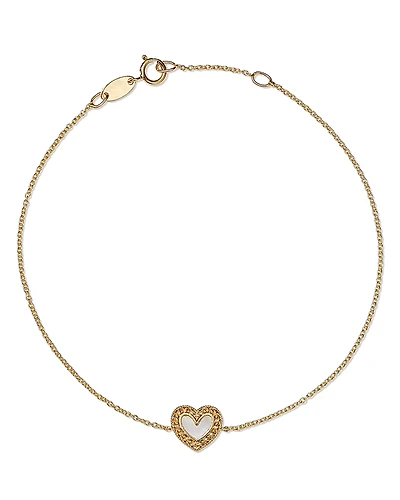 Bloomingdale's Fine Collection Mother of Pearl Heart Chain Bracelet