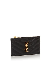 Cassandre Matelasse Fragments Zipped Card Case Grain De Poudre Embossed Leather