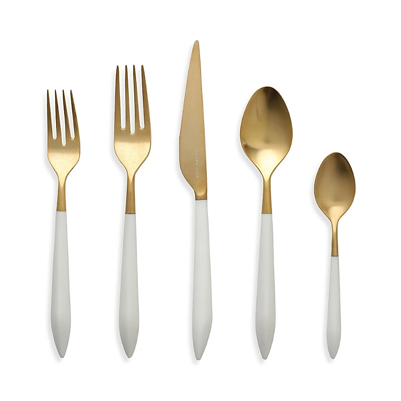 Vietri Ares Oro & White 5-Piece Place Setting