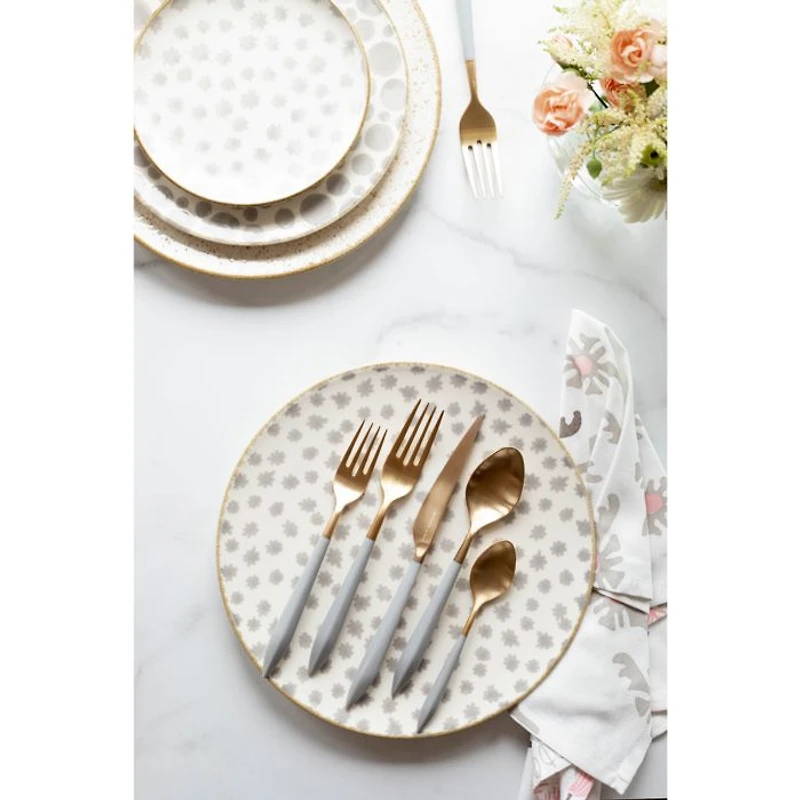 Ares Oro & Light Gray 5-Piece Place Setting