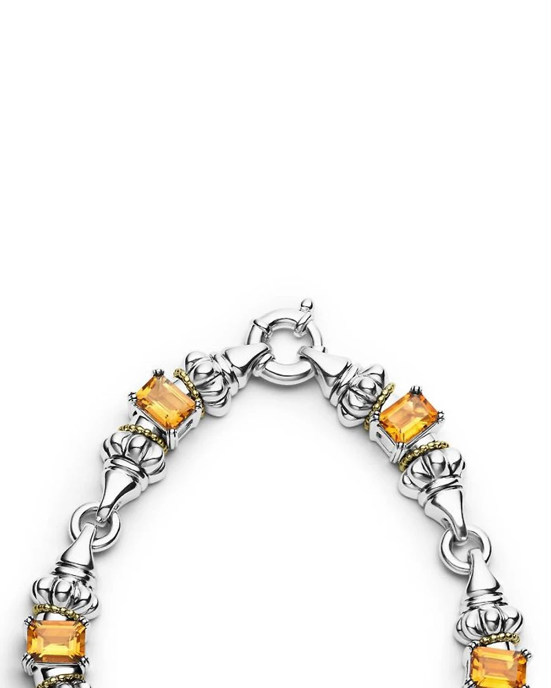 18K Yellow Gold & Sterling Silver Glacier Citrine Collar Necklace, 16"