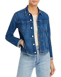 L'Agence Janelle Slim-Fit Raw Denim Jacket