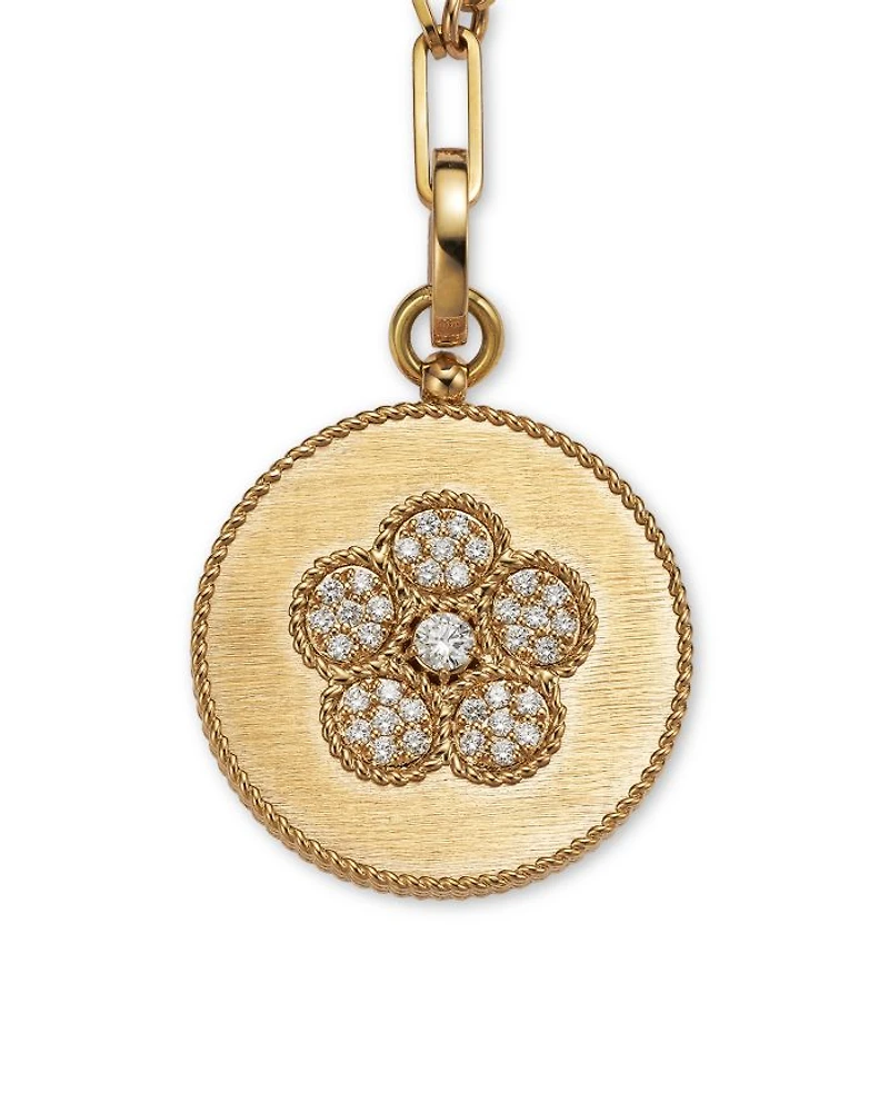 18K Yellow Gold Daisy Diamond Pendant Necklace, 19" - Exclusive
