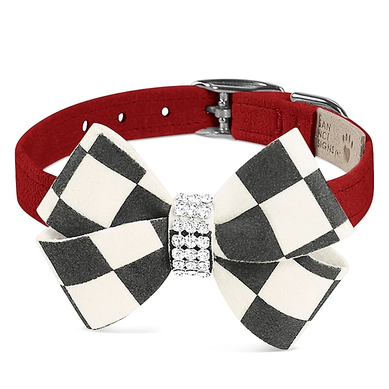 Susan Lanci Designs Windsor Check Nouveau Bow 1/2 Collar
