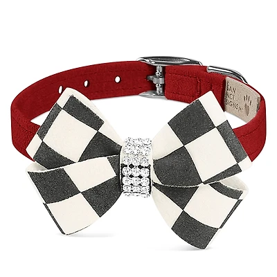 Susan Lanci Designs Windsor Check Nouveau Bow 1/2 Collar