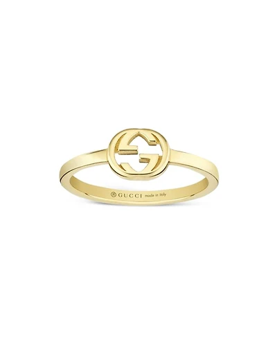 18K Yellow Gold Interlocking G Polished Logo Ring