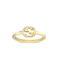 18K Yellow Gold Interlocking G Polished Logo Ring