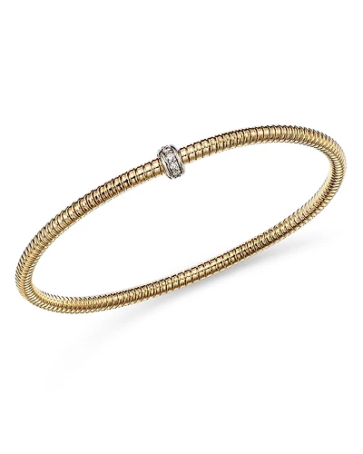 Alberto Amati 14K White & Yellow Gold Diamond Tubogas Stretch Bracelet