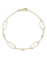 14K Yellow Gold Oval Link & Bead Bracelet