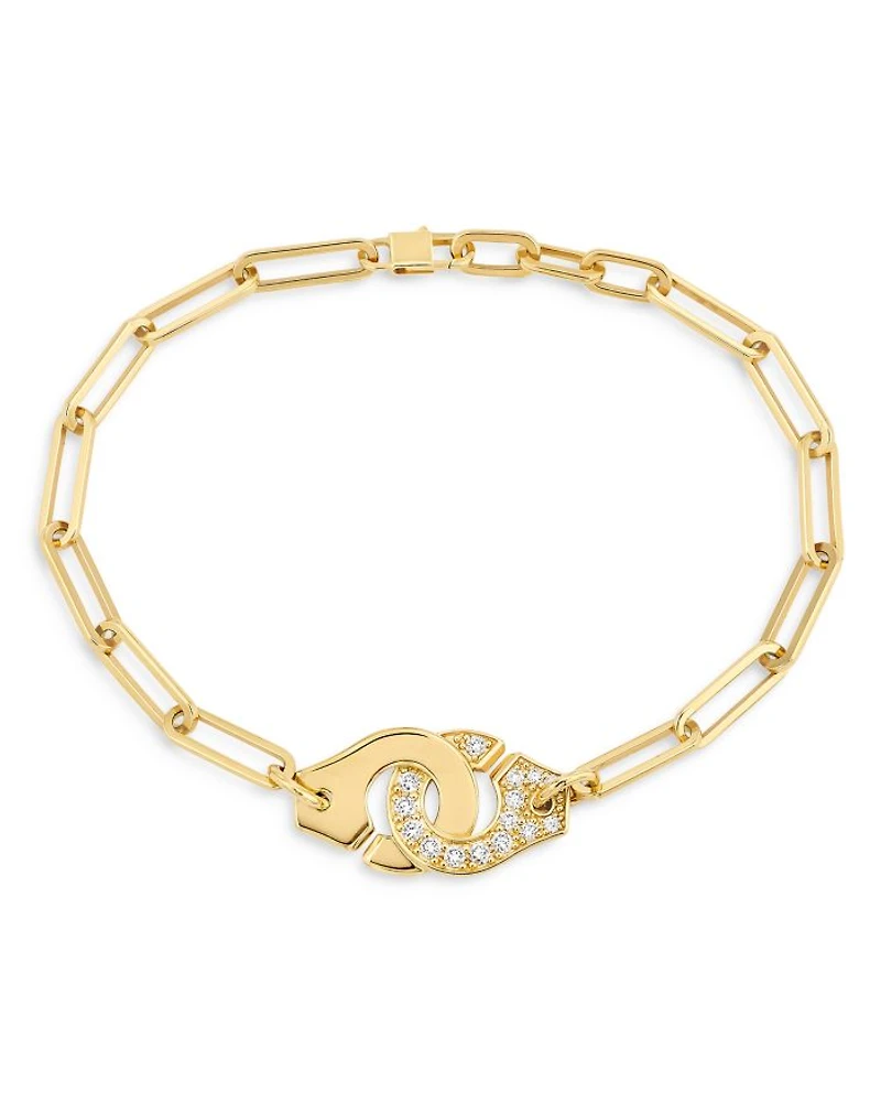 18K Yellow Gold Menottes Diamond Chain Bracelet
