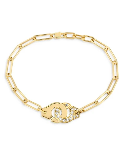 18K Yellow Gold Menottes Diamond Chain Bracelet