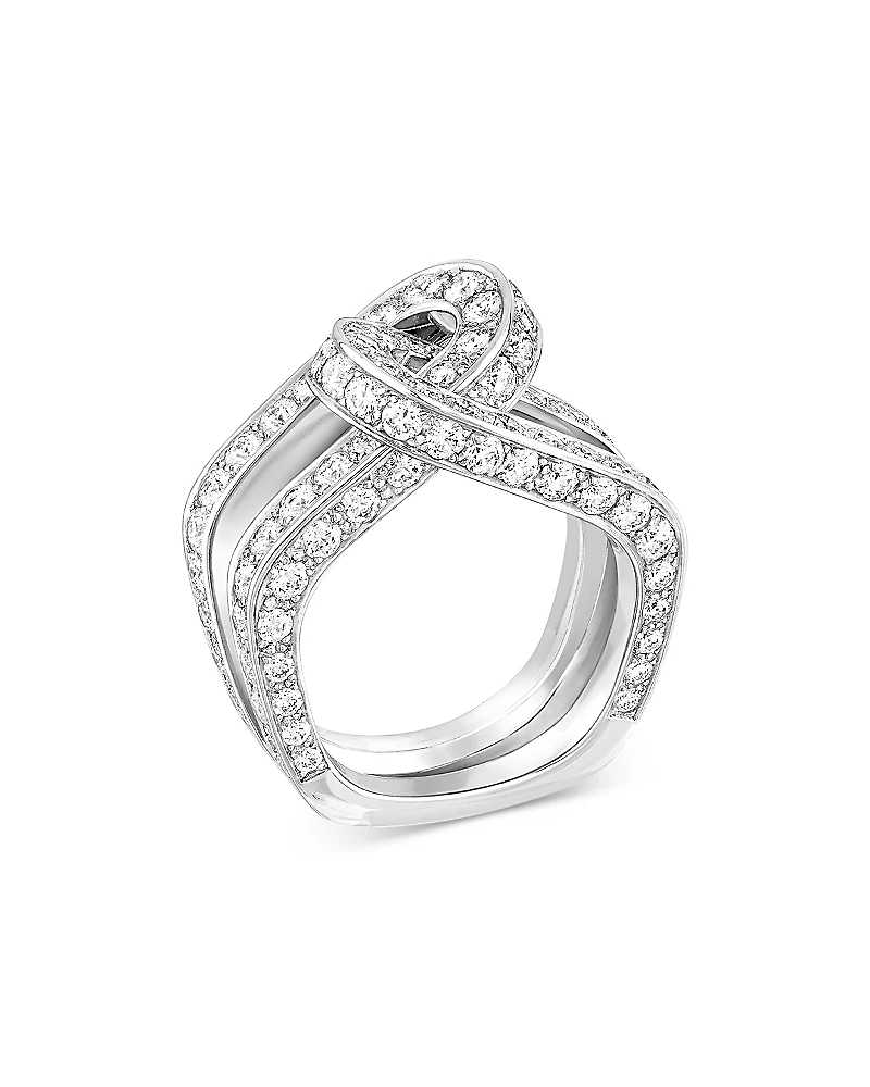 Dinh Van 18K White Gold Maillon Diamond Ring