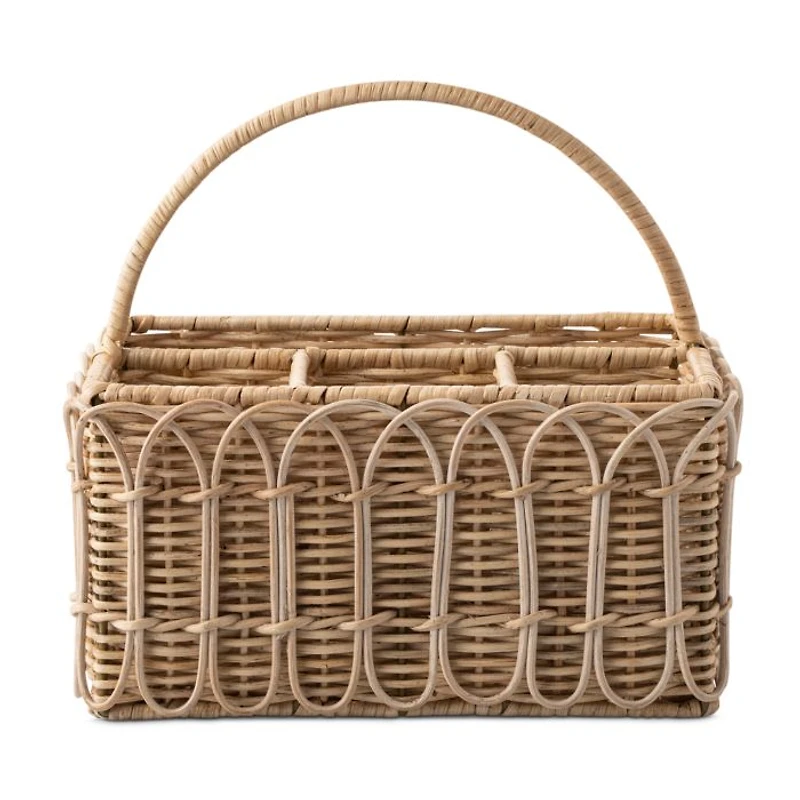 Provence Rattan Silverware Napkin Caddy