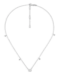 18K White Gold GG Running Chain Diamond Necklace, 14.5"