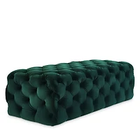 Kaylee Velvet Ottoman in Green