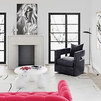Kennedy Velvet Swivel Chair