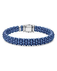 18K Yellow Gold & Sterling Silver Ultramarine Ceramic Bead Bracelet